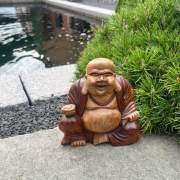 Figur Happy Buddha Holz 18 cm