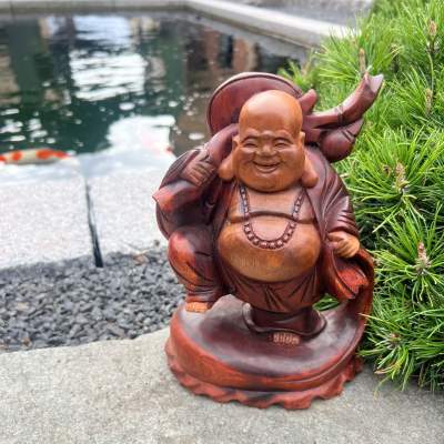 Figur Happy Buddha Holz 21 cm