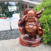 Figur Happy Buddha Holz 21 cm